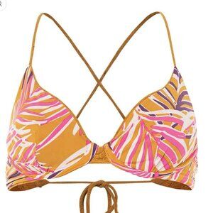 Maaji Eleonora Unmolded Underwire Bikini Top. Size: L. Caramel Brown.